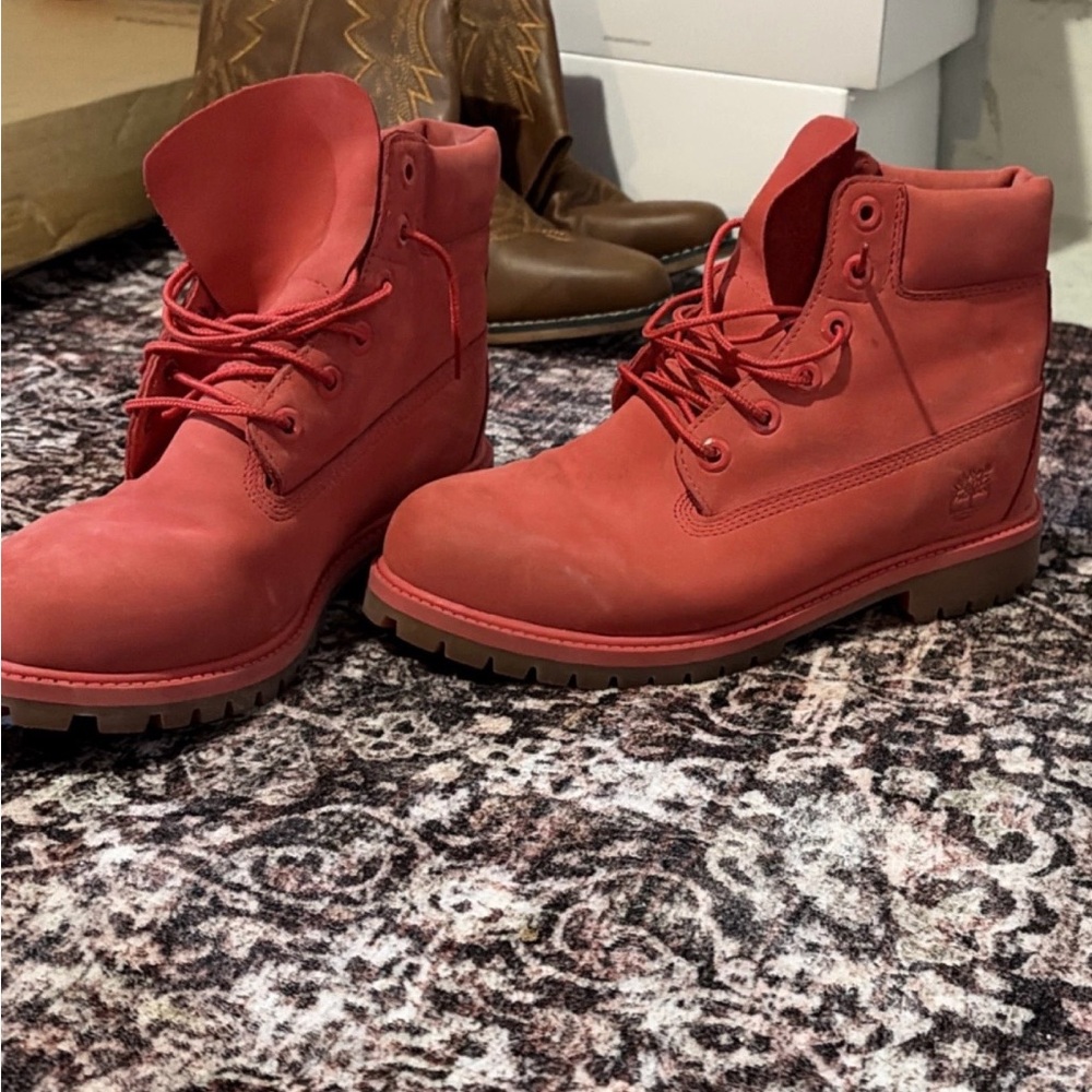 Timberland Women's Vibrant Red Combat Boots